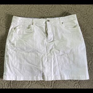 White, plus size, denim, white skort. Size 18